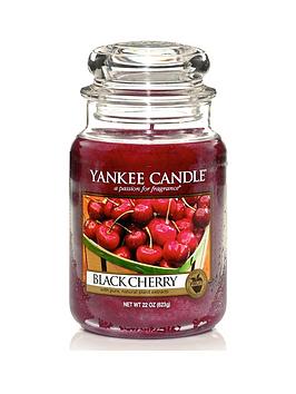 Product photograph of Yankee Candle Large Jar - Black Cherry from very.co.uk