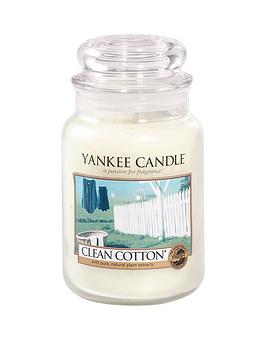 Product photograph of Yankee Candle Large Jar - Clean Cotton from very.co.uk