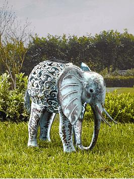 Product photograph of Smart Solar Metal Silhouette Elephant from very.co.uk