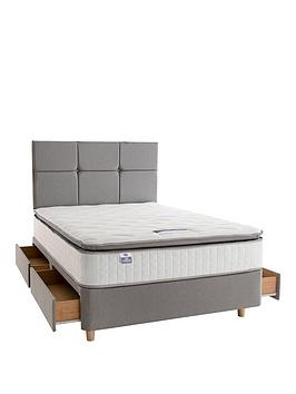 Product photograph of Silentnight Mirapocket Sophia Luxury Pillow Top Divan Bed Includes Headboard - 4 Drawers from very.co.uk