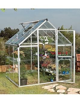 Product photograph of Canopia By Palram Harmony 6 X 6ft Greenhouse - Silver from very.co.uk