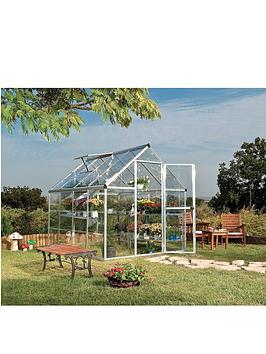 Product photograph of Canopia By Palram Harmony 6 X 8ft Greenhouse - Silver from very.co.uk