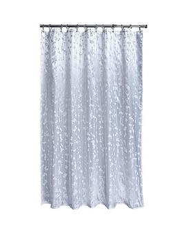 Product photograph of Aqualona Metallic Leaf Shower Curtain from very.co.uk
