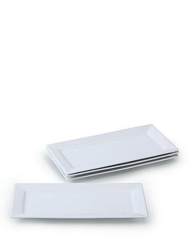 Product photograph of Waterside Set Of 4 Rectangle Platters from very.co.uk