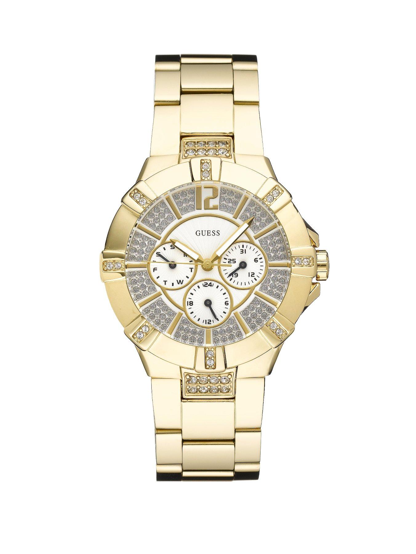 Guess Vista Crystal Set Gold Plated Stainless Steel Ladies Watch Guess Vista Crystal Set Gold Plated Stainless Steel Ladies Watch