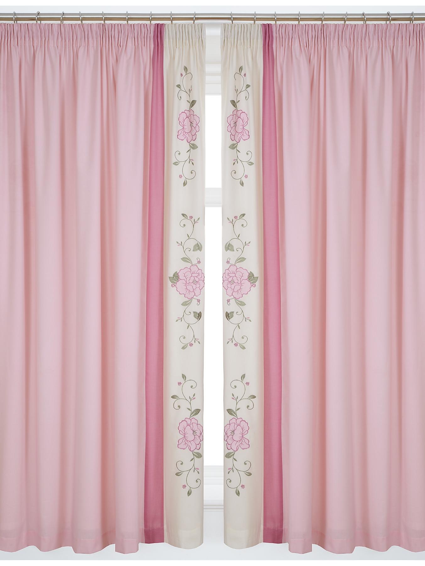 Angelena Lined 3 inch Header Curtains with Tie-backs - Pink, Pink Angelena Lined 3 inch Header Curtains with Tie-backs - Pink, Pink