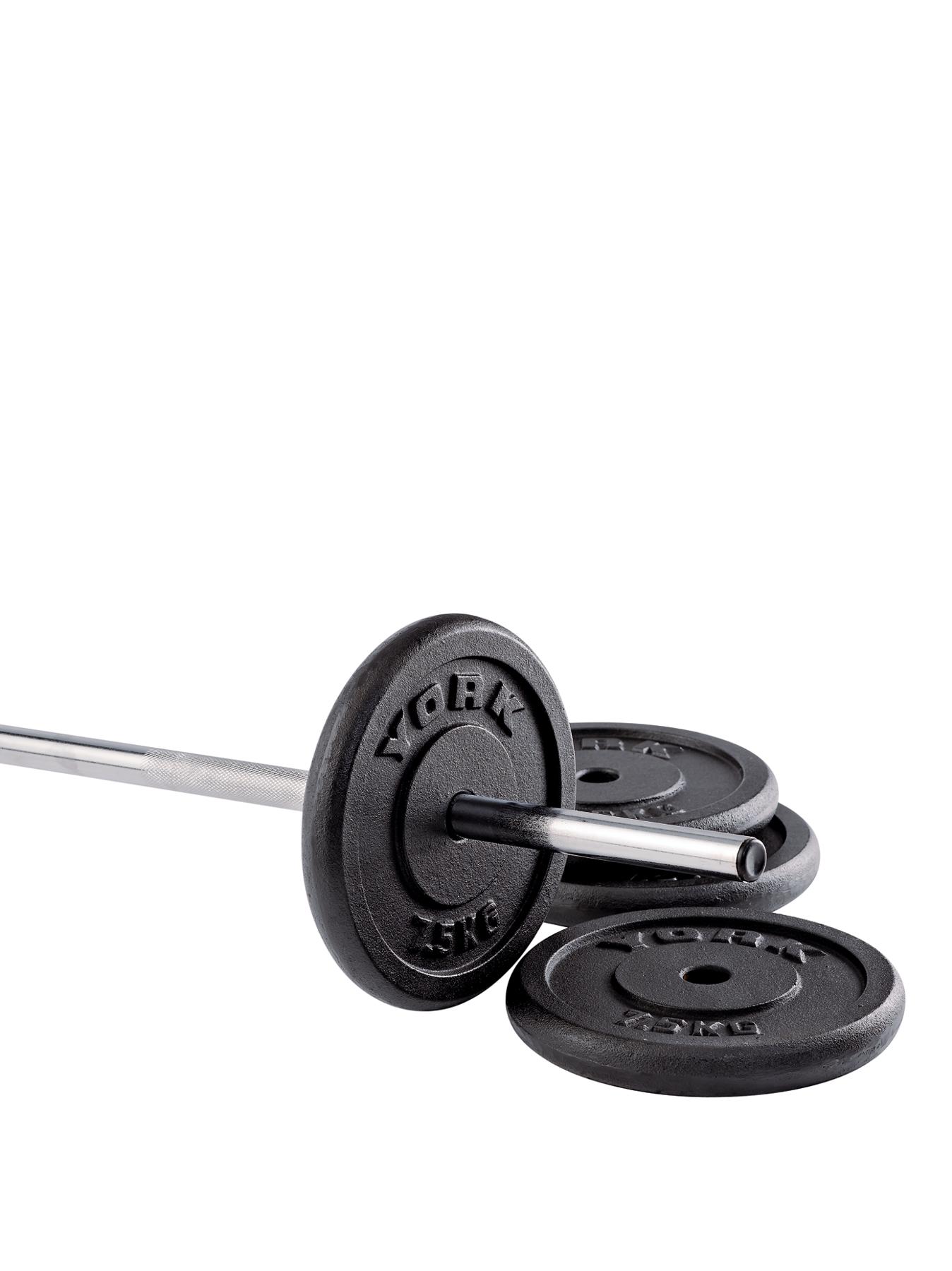 York 4 x 7.5kg Black Cast Iron 1 inch Plates York 4 x 7.5kg Black Cast Iron 1 inch Plates