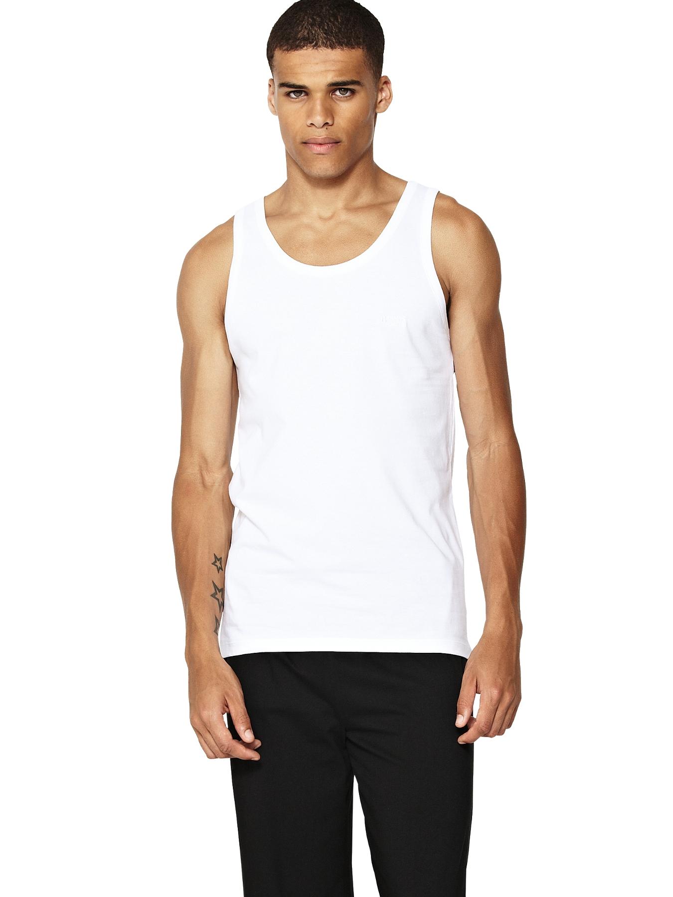 Hugo Boss Mens Core Vests (3 Pack) - White, White Hugo Boss Mens Core Vests (3 Pack) - White, White