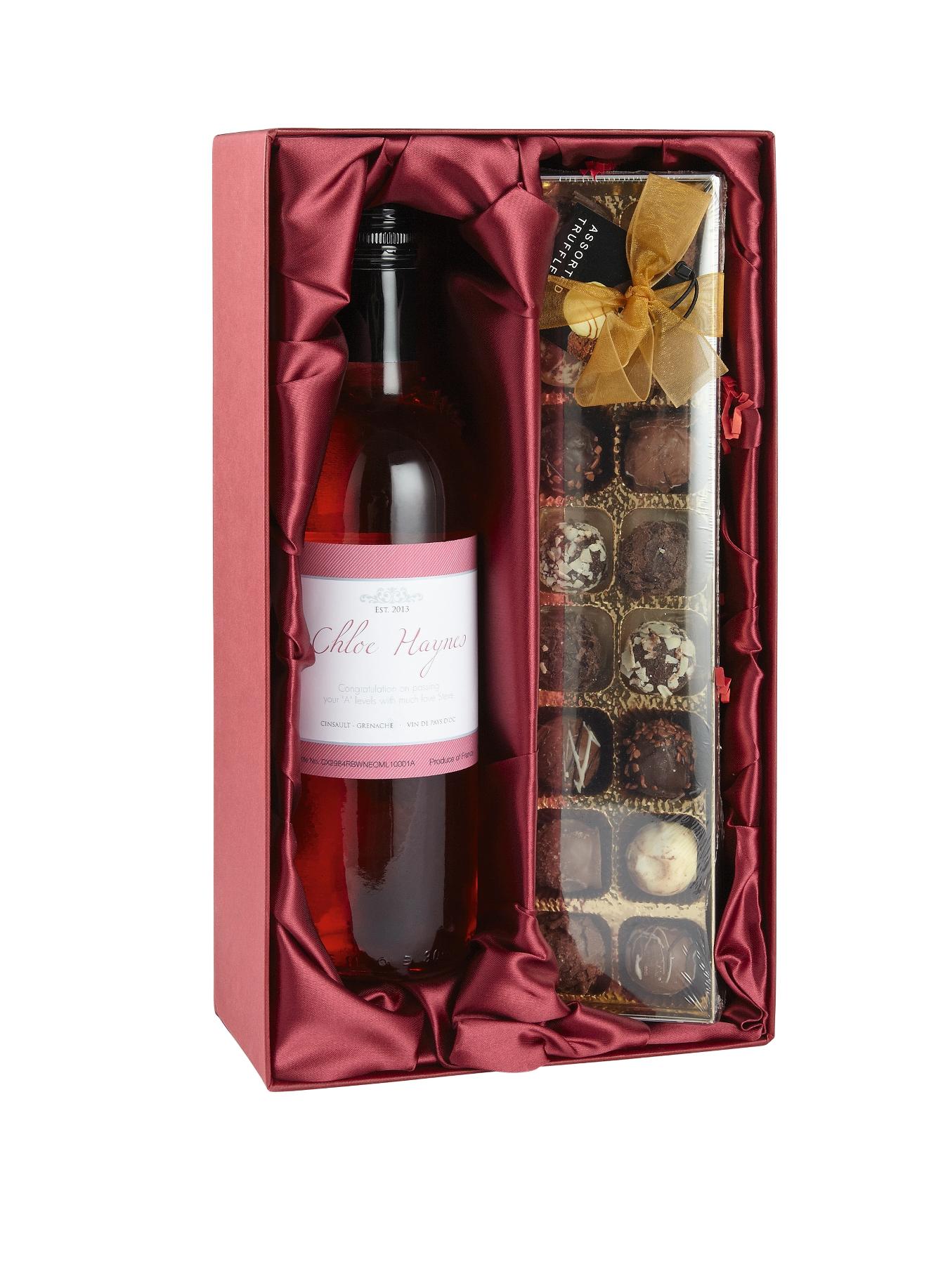 Personalised Rose Wine and Chocolates Gift Set Personalised Rose Wine and Chocolates Gift Set