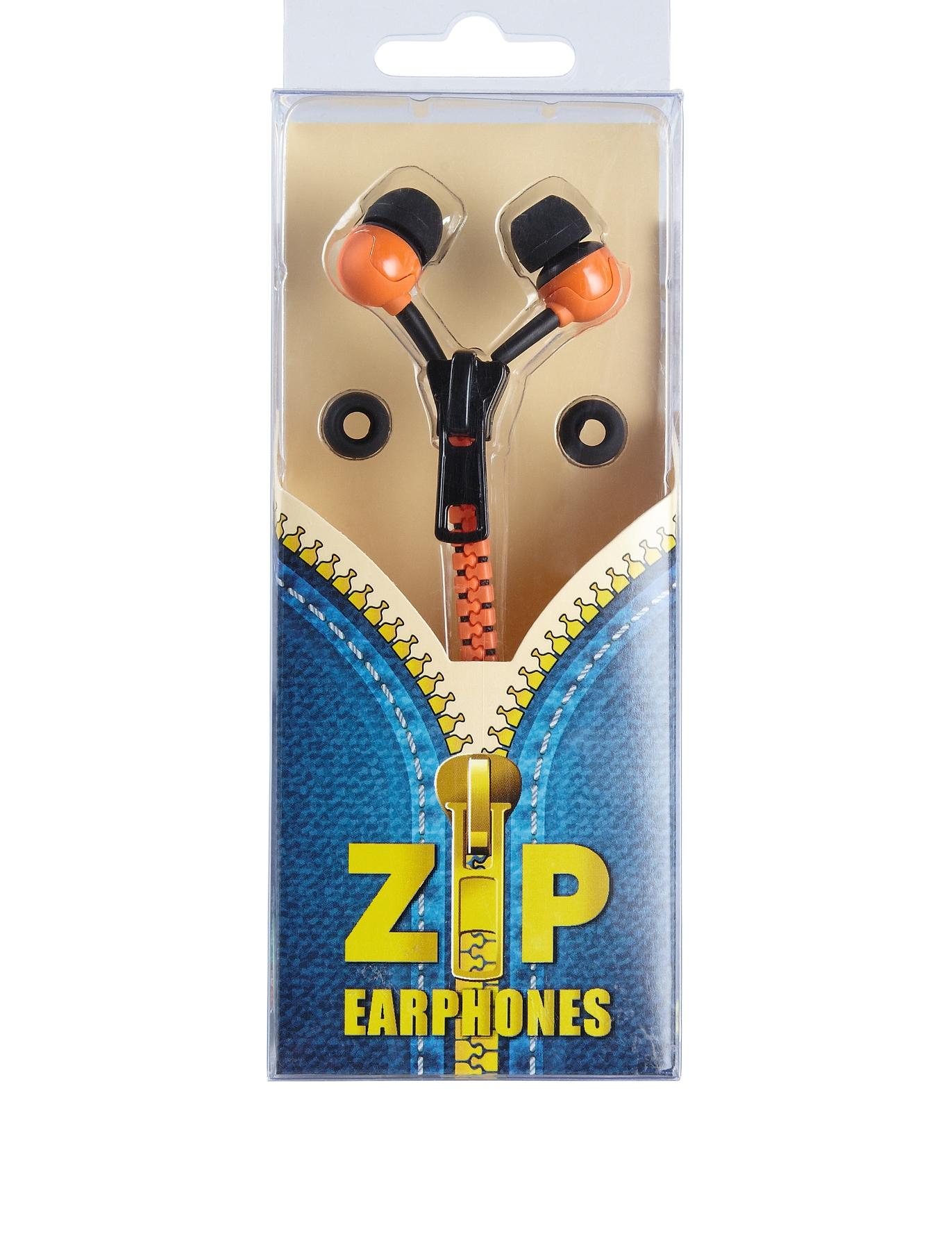 Zip Earphones - Pink, Black,Orange,Pink Zip Earphones - Pink, Black,Orange,Pink