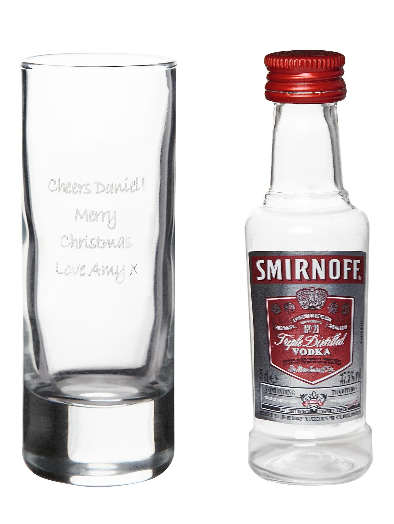 Personalised Shot Glass with Miniature Vodka Personalised Shot Glass with Miniature Vodka