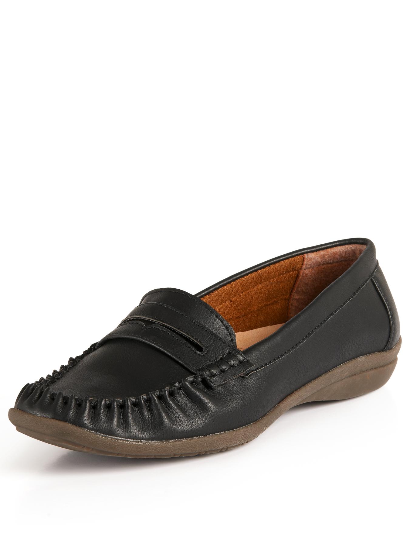 Foot Cushion Josie Casual Comfort Loafers - Black, Black Foot Cushion Josie Casual Comfort Loafers - Black, Black