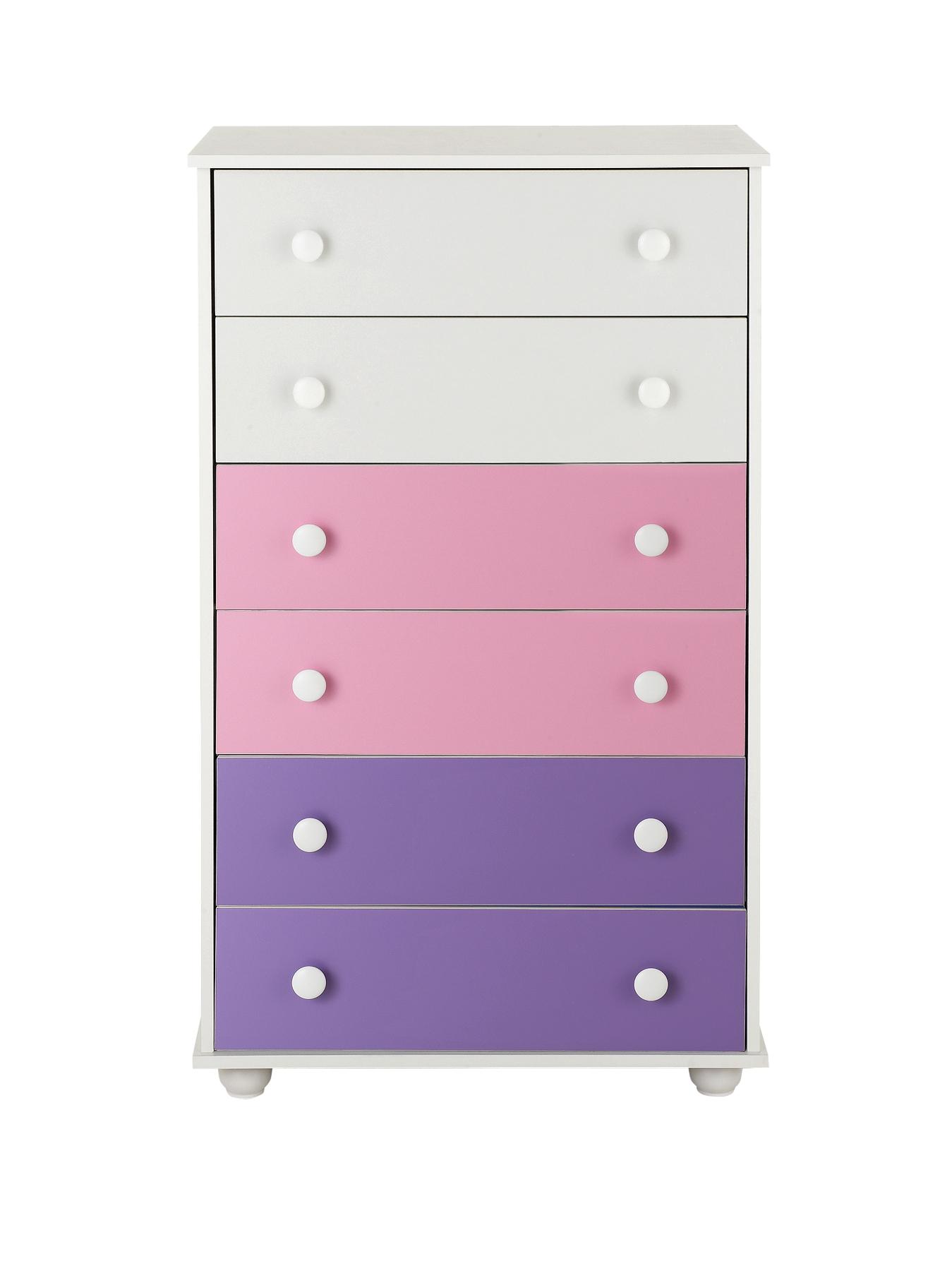 Kidspace New Metro Chest of 6 Drawers - White, White Kidspace New Metro Chest of 6 Drawers - White, White