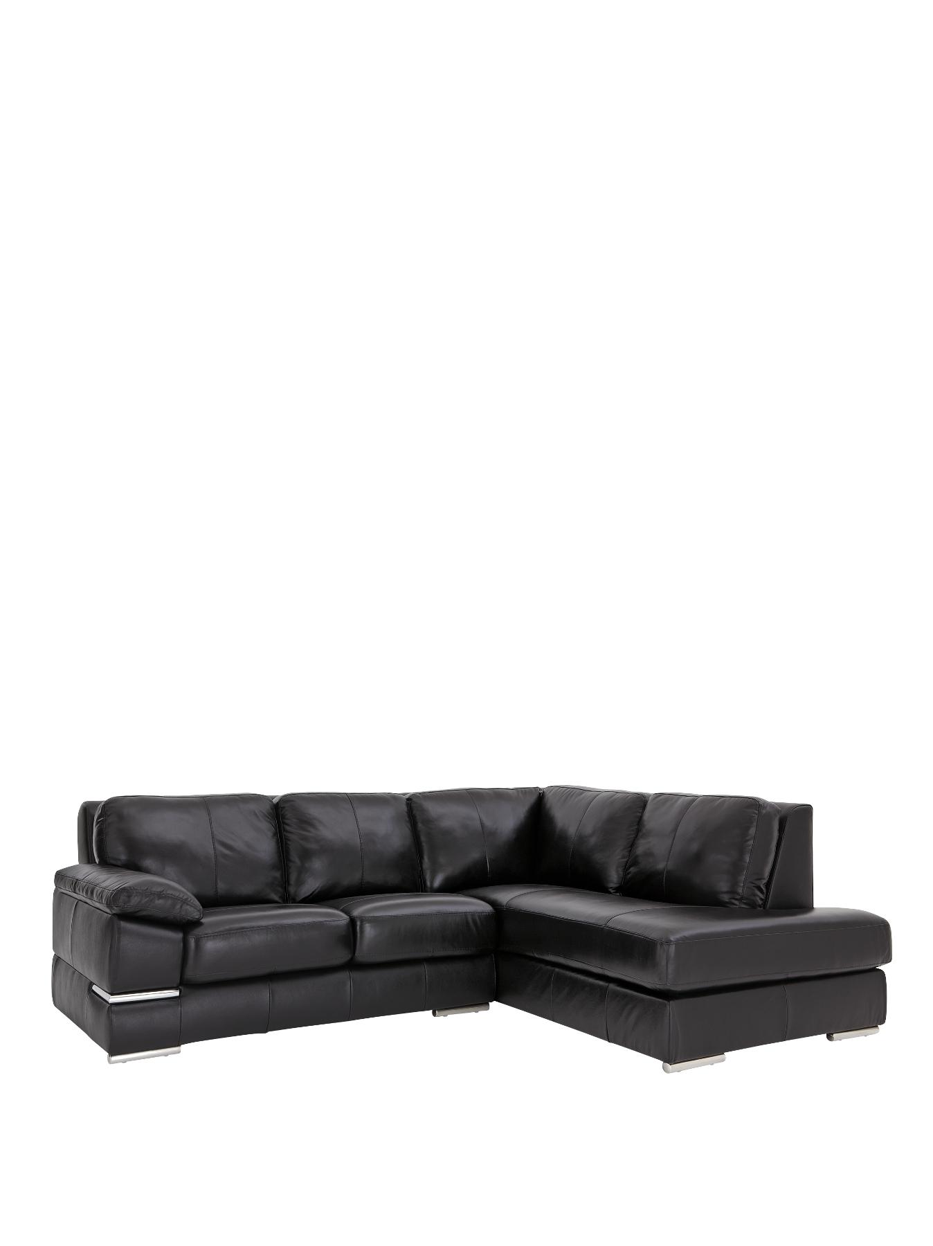 Primo Right Hand Leather Corner Group Sofa - Black, Black,Red,Ivory Primo Right Hand Leather Corner Group Sofa - Black, Black,Red,Ivory