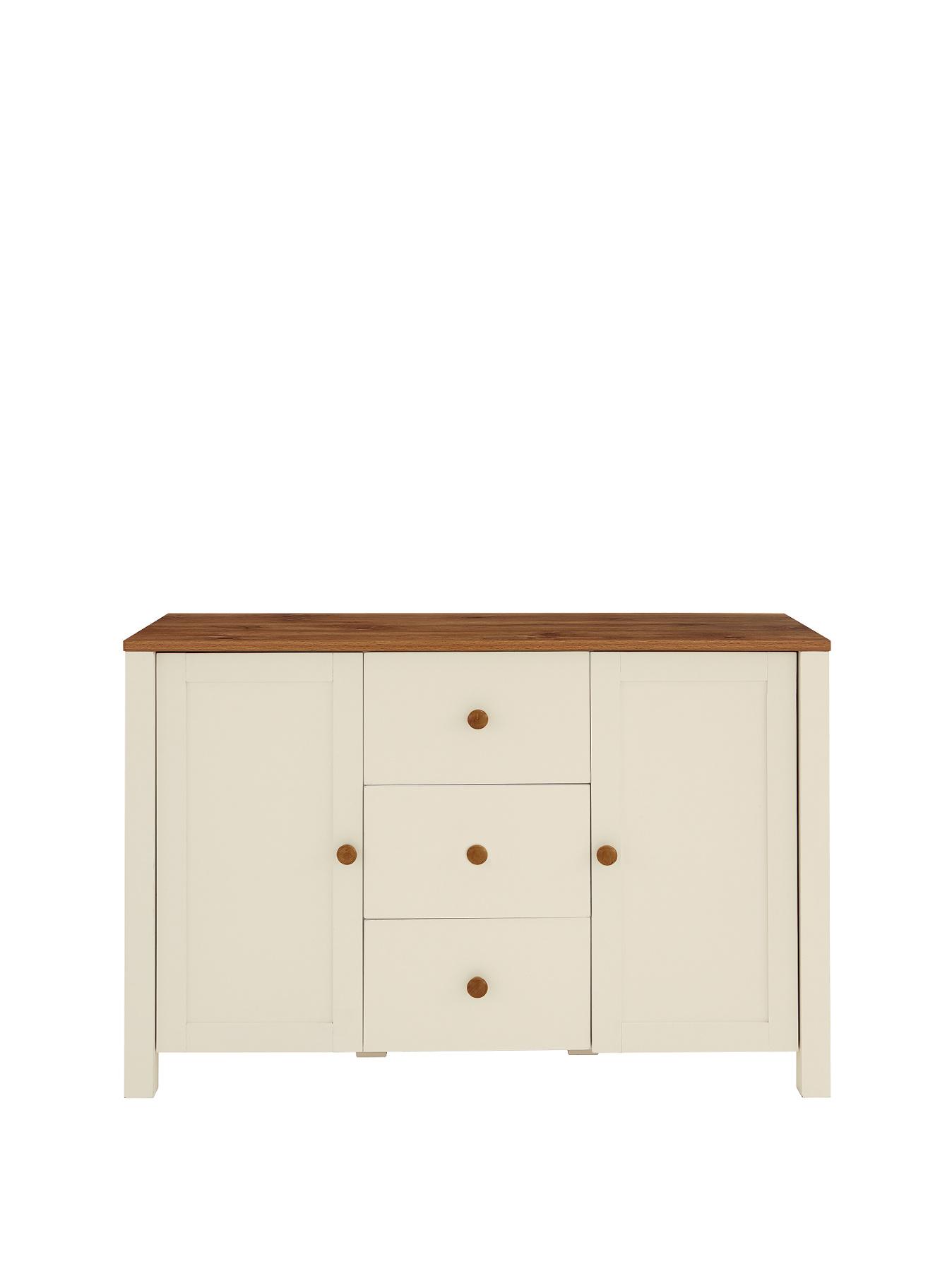 New Westminster 2-Door, 3-Drawer Sideboard - Cream, Cream New Westminster 2-Door, 3-Drawer Sideboard - Cream, Cream
