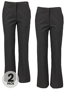Top Class Girls Woven School Uniform Long Trousers (2 Pack) Top Class Girls Woven School Uniform Long Trousers (2 Pack)