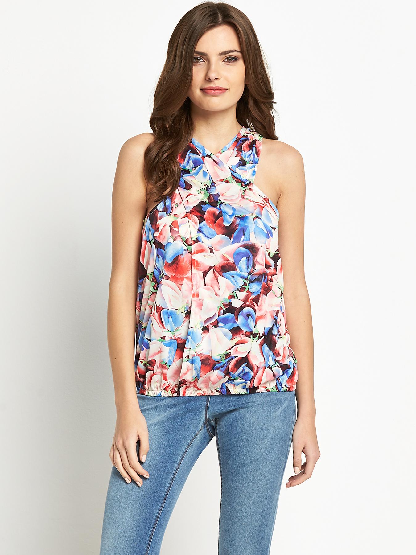 Definitions Printed Wrap Halterneck Top Definitions Printed Wrap Halterneck Top