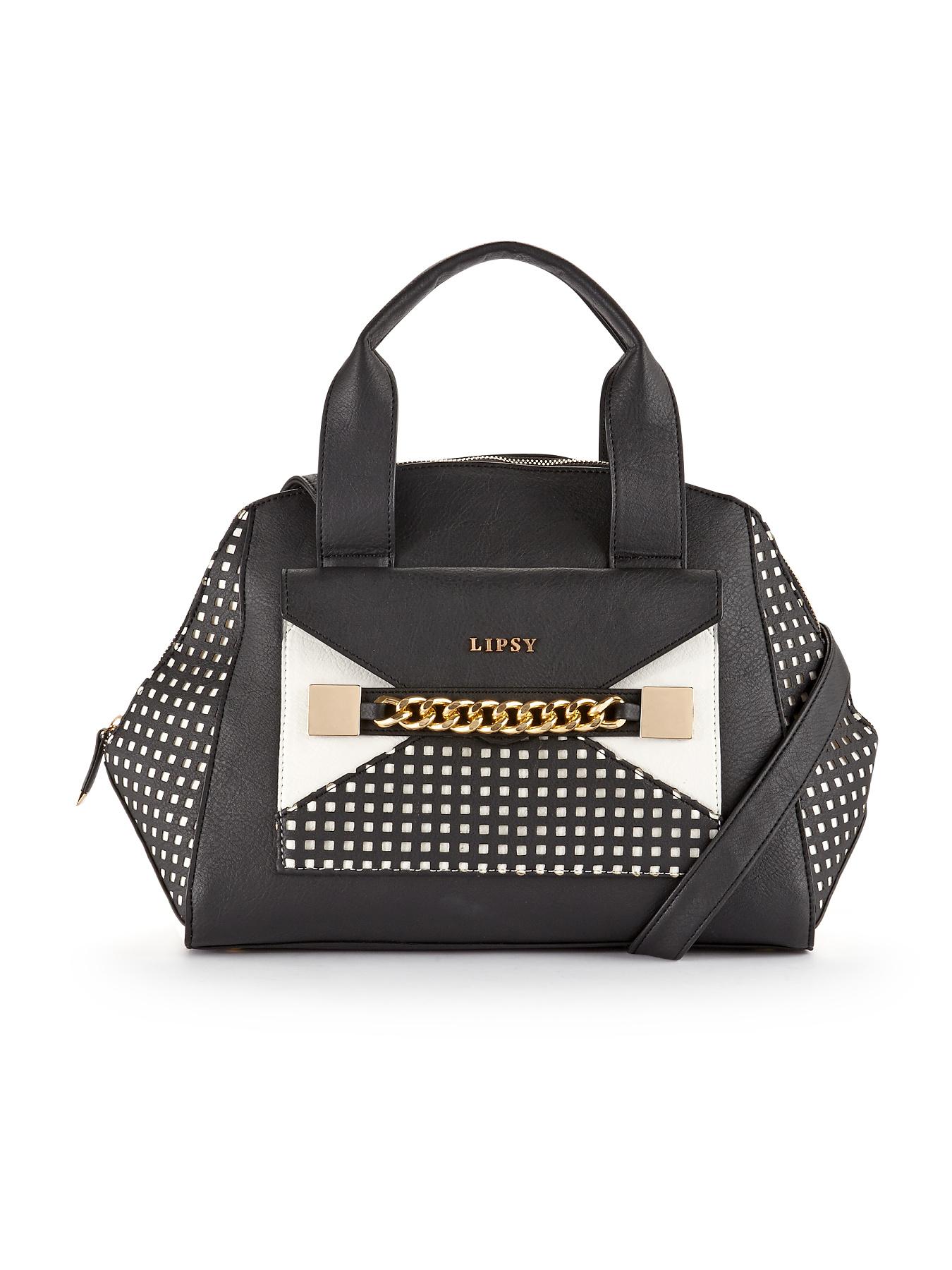 Lipsy Cut Out Tote Bag - Black, Black Lipsy Cut Out Tote Bag - Black, Black