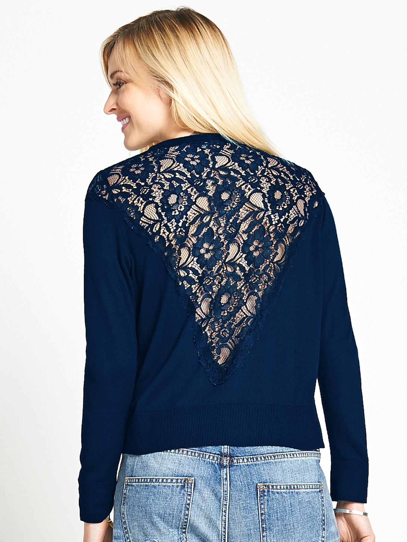 Fearne Cotton Lace Back Jumper - Navy, Navy Fearne Cotton Lace Back Jumper - Navy, Navy