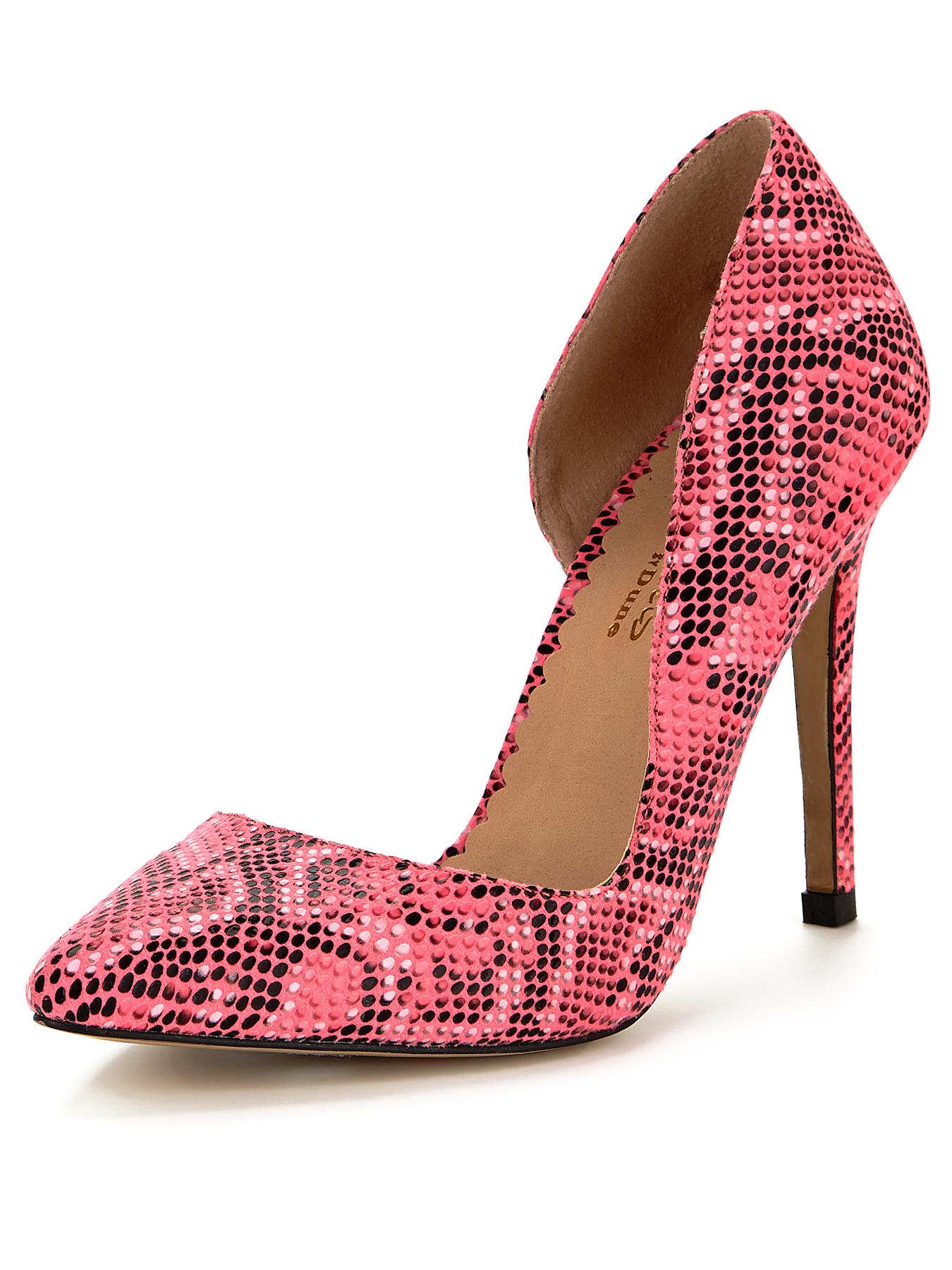 Head Over Heels Clarris Snake Print Pointed Court Shoes - Pink, Pink Head Over Heels Clarris Snake Print Pointed Court Shoes - Pink, Pink