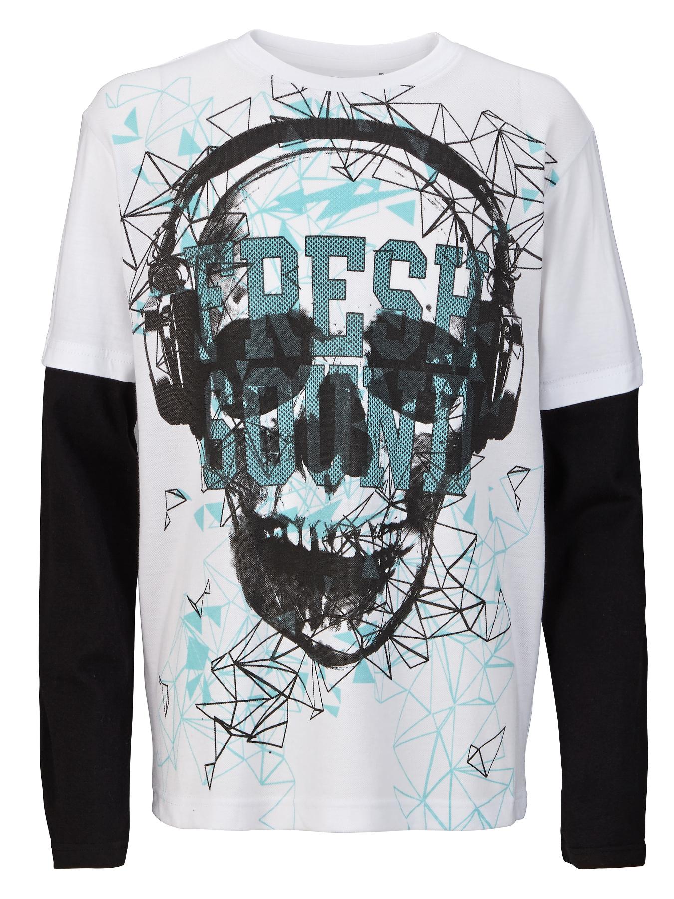 Demo Long Sleeve Geo Skull with Airtex Panel - White, White Demo Long Sleeve Geo Skull with Airtex Panel - White, White