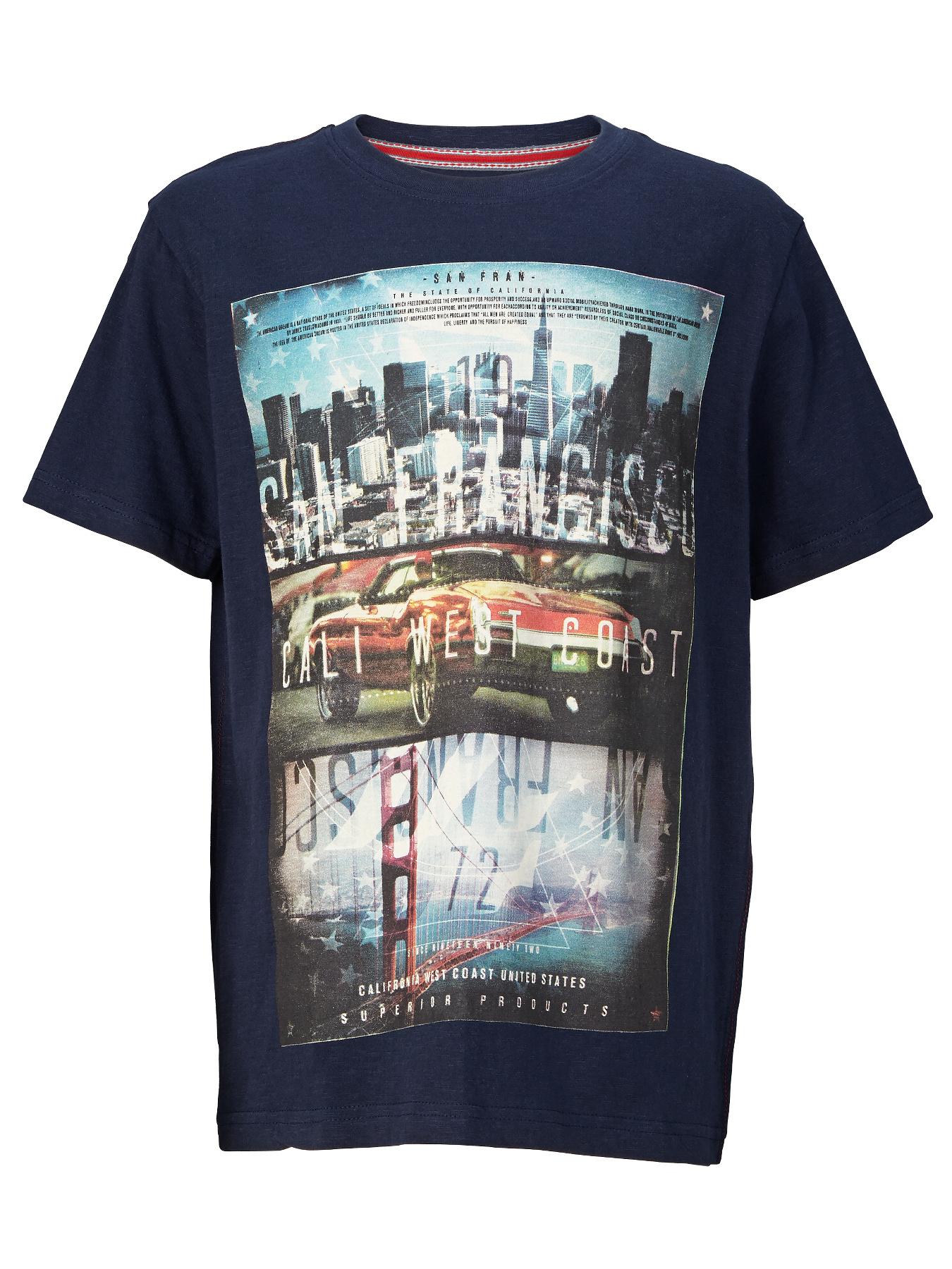 Demo Short Sleeve Cityscape Slub Tee - Navy, Navy Demo Short Sleeve Cityscape Slub Tee - Navy, Navy