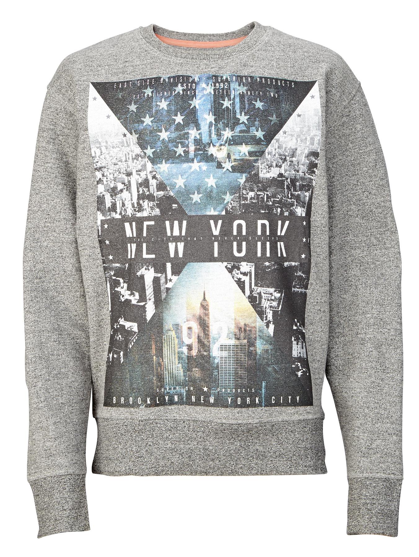 Demo Boys Cityscape Crew Sweatshirt - Grey, Grey Demo Boys Cityscape Crew Sweatshirt - Grey, Grey