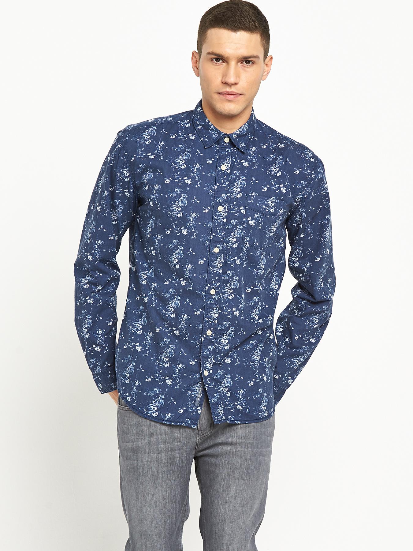 Selected Mens Long Sleeve Shirt - Blue, Blue Selected Mens Long Sleeve Shirt - Blue, Blue
