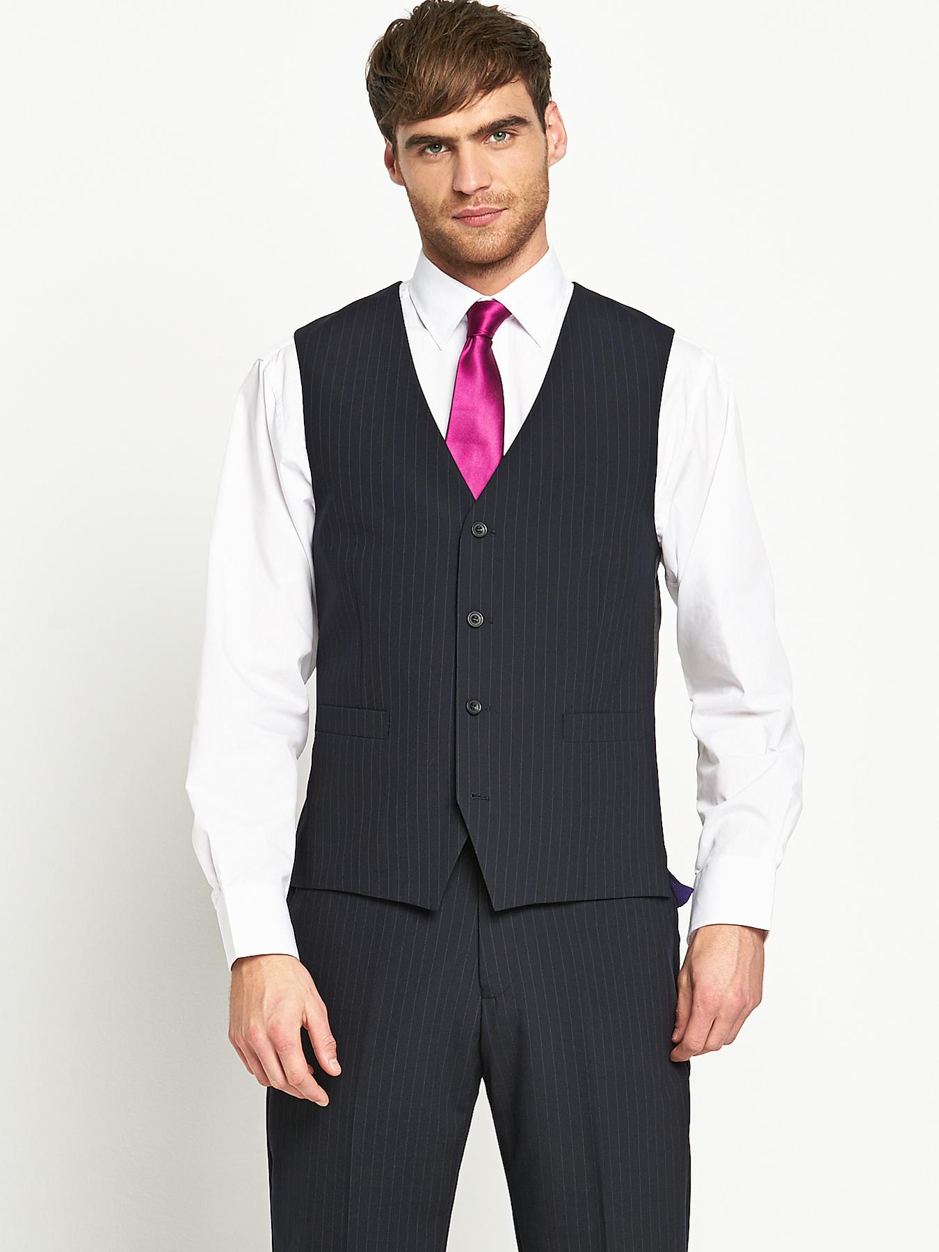 Skopes Mens Otis Suit Waistcoat - Navy Stripe - Navy, Navy Skopes Mens Otis Suit Waistcoat - Navy Stripe - Navy, Navy