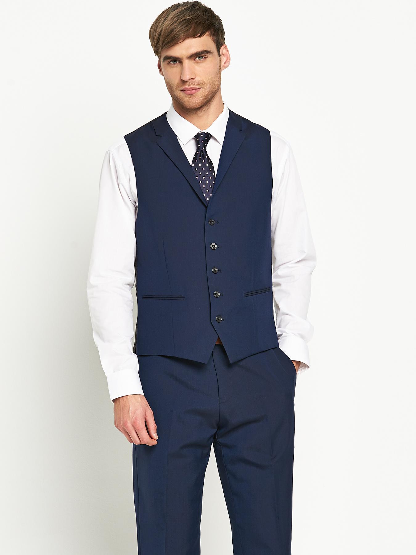 Skopes Mens Egan Suit Waistcoat - Blue - Blue, Blue Skopes Mens Egan Suit Waistcoat - Blue - Blue, Blue