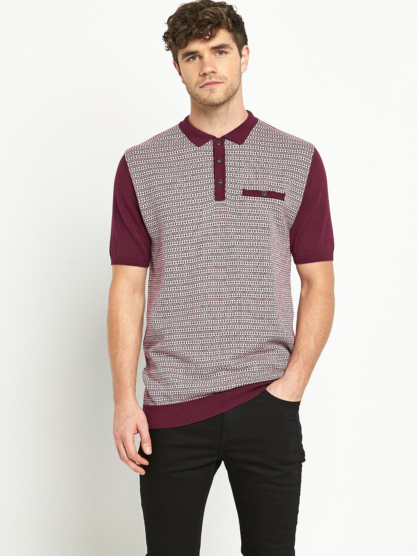 Goodsouls Mens Short Sleeve Jacquard Polo Shirt Goodsouls Mens Short Sleeve Jacquard Polo Shirt