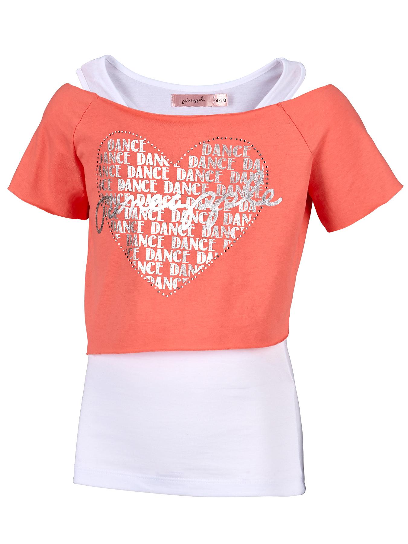 Pineapple Youth Girls Double Layer Tee - Pink, Pink Pineapple Youth Girls Double Layer Tee - Pink, Pink