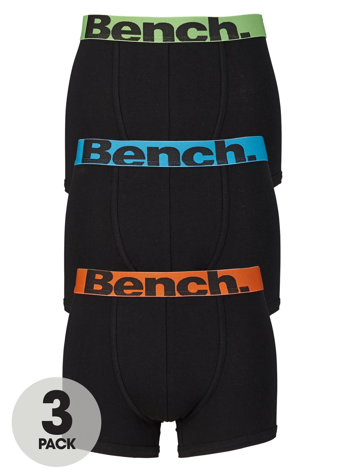 Bench Mens Trunks (3 Pack) - Black, Black Bench Mens Trunks (3 Pack) - Black, Black