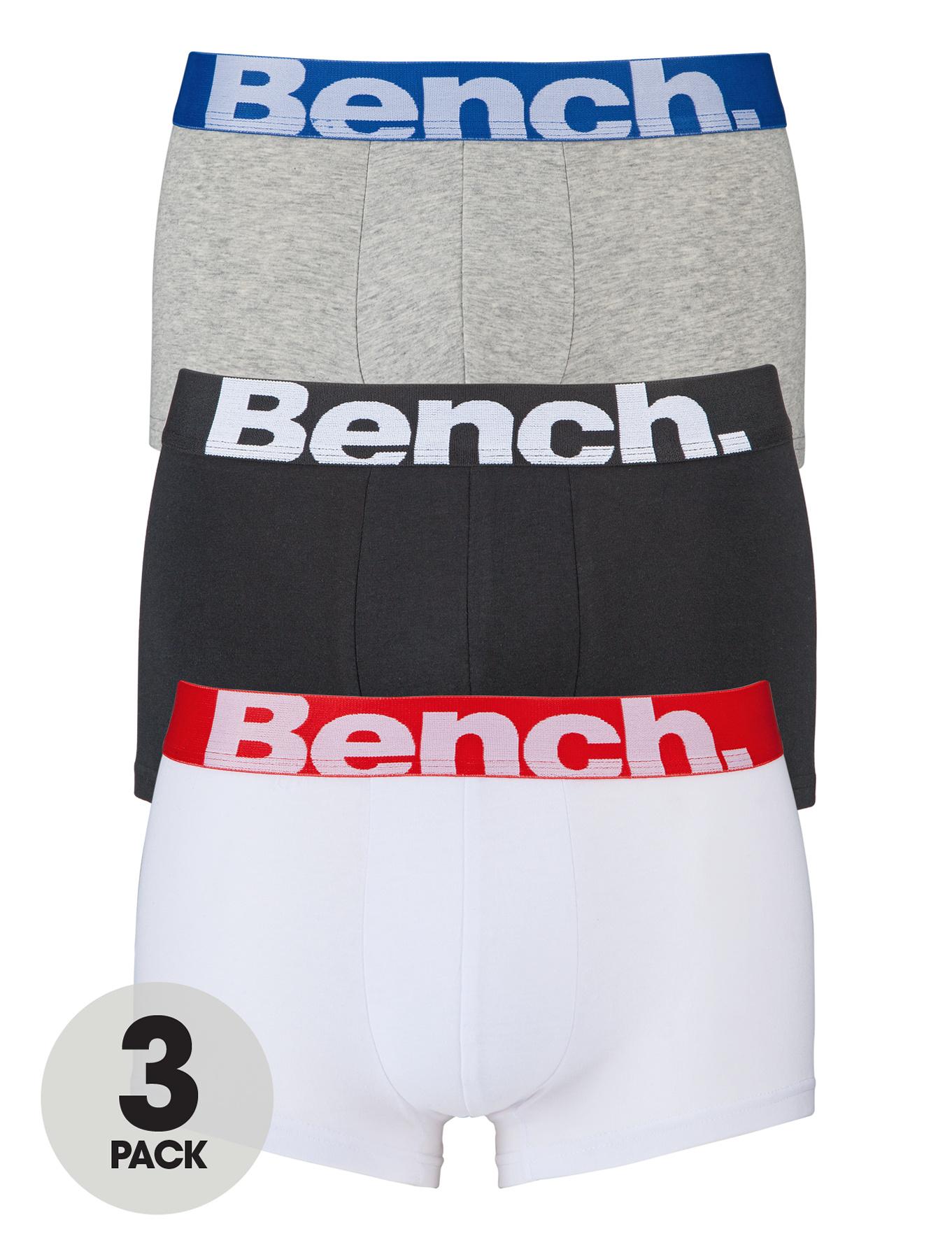 Bench Mens Hipster Trunks (3 Pack) - Black, Black Bench Mens Hipster Trunks (3 Pack) - Black, Black