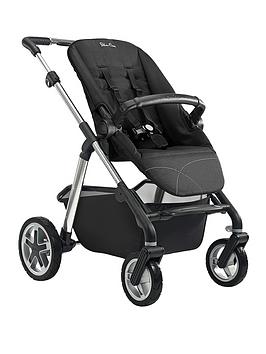 Silver Cross Pioneer Pushchair Chassis, Carrycot And Seat Unit - Chrome