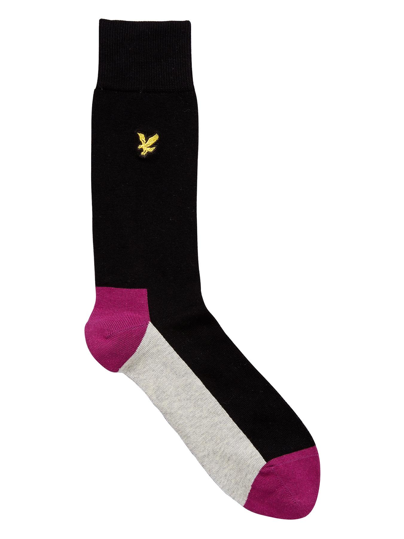 Lyle & Scott Mens Colour Block Socks - Black, Black Lyle & Scott Mens Colour Block Socks - Black, Black