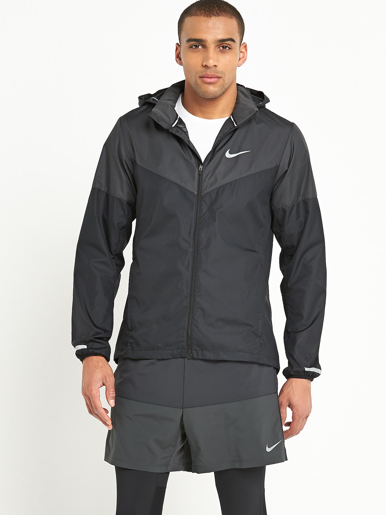 Nike Mens Vapor Running Jacket - Black, Black Nike Mens Vapor Running Jacket - Black, Black