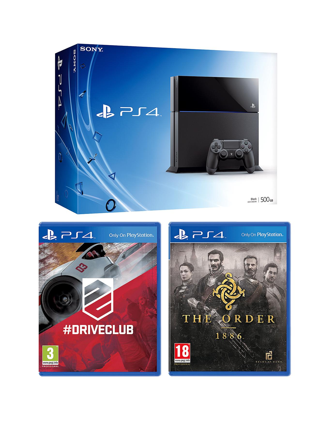 Playstation 4 Console with The Order: 1886, Driveclub and Optional 12 Months Playstation Plus or DualShock 4 Controller Playstation 4 Console with The Order: 1886, Driveclub and Optional 12 Months Playstation Plus or DualShock 4 Controller