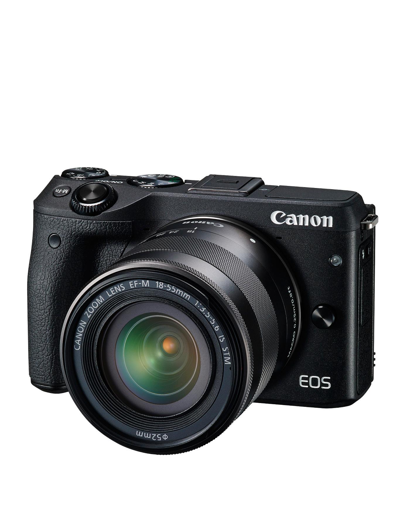 Canon EOS M3 Camera with EF-M 18-55mm Lens - Black, Black Canon EOS M3 Camera with EF-M 18-55mm Lens - Black, Black