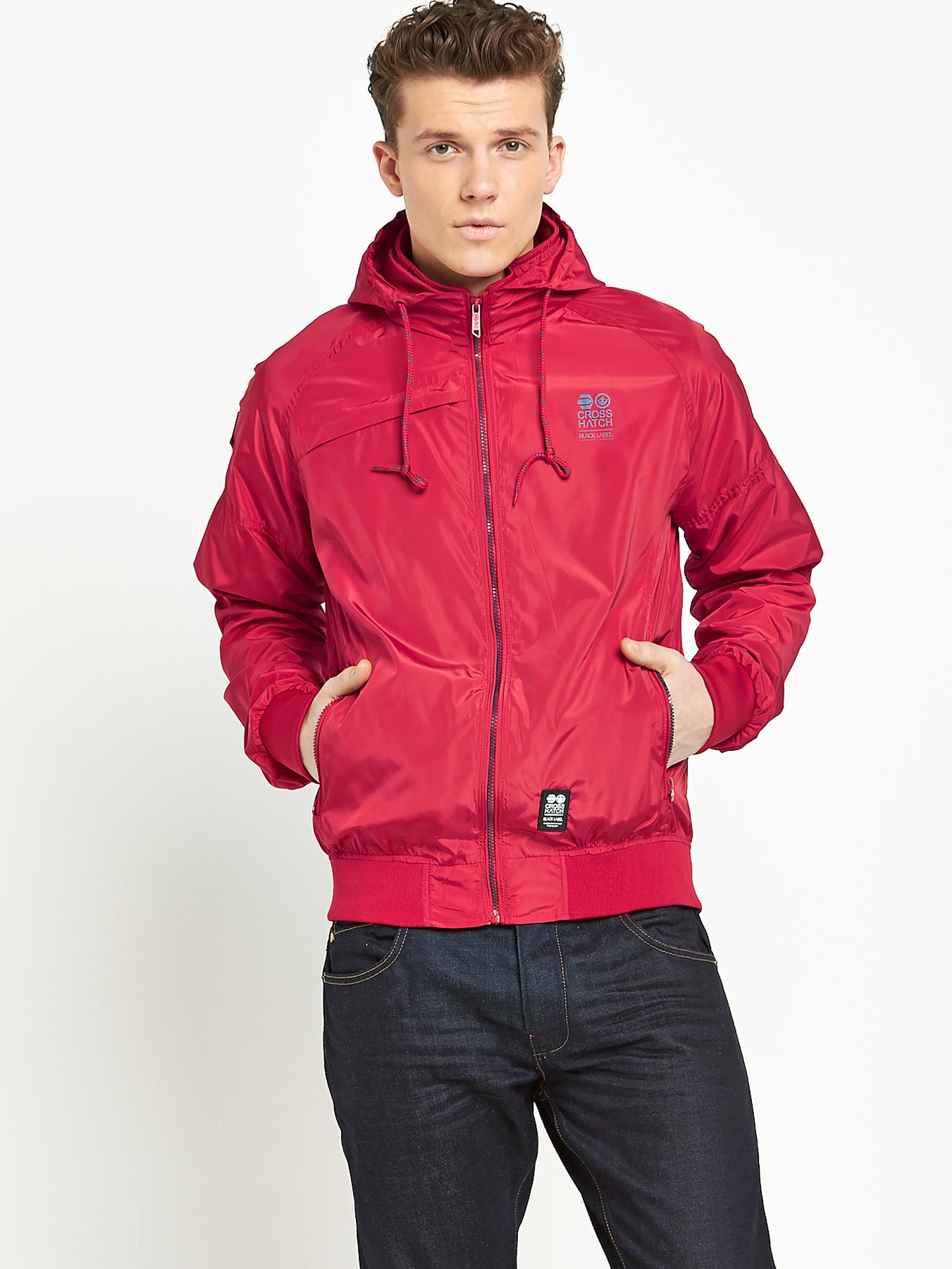 Crosshatch Mens Zip Through Hoody - Red, Red Crosshatch Mens Zip Through Hoody - Red, Red