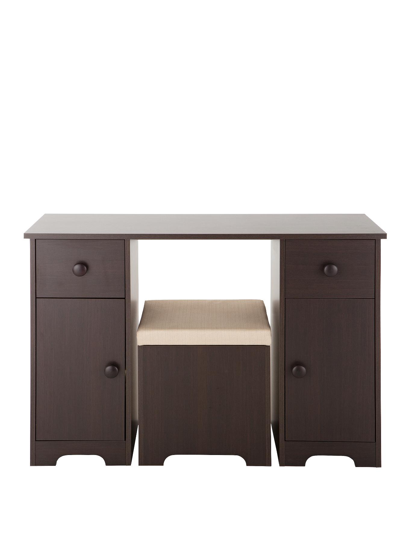 Oxford Dressing Table and Stool Set, White Oxford Dressing Table and Stool Set, White