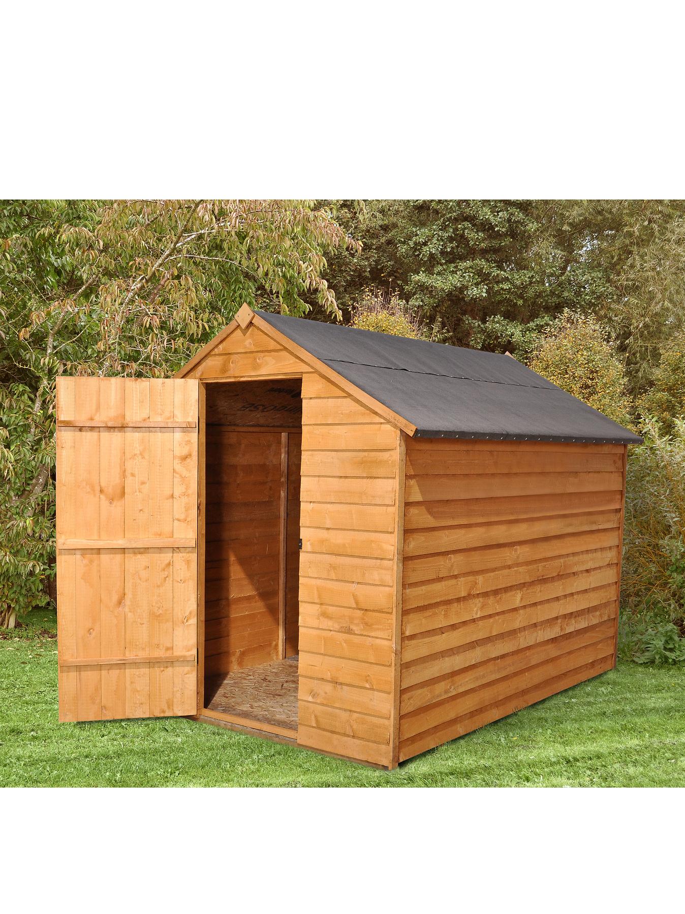 FOREST 8 x 6ft Overlap Apex Security Shed with Assembly and Optional Base FOREST 8 x 6ft Overlap Apex Security Shed with Assembly and Optional Base