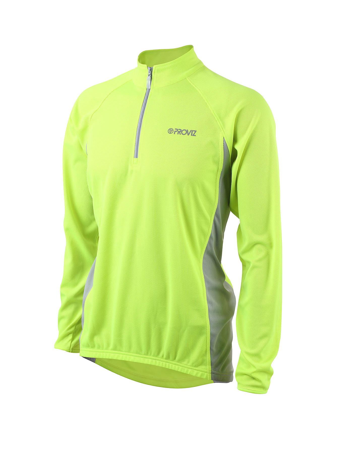 PROVIZ Long Sleeved Mens High Vis Cycling Jersey - Yellow, Yellow PROVIZ Long Sleeved Mens High Vis Cycling Jersey - Yellow, Yellow