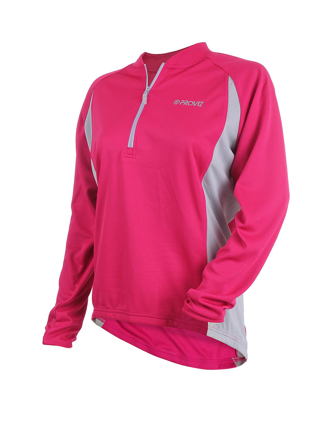 PROVIZ Long Sleeved Womens High Vis Cycling Jersey - Pink, Pink PROVIZ Long Sleeved Womens High Vis Cycling Jersey - Pink, Pink