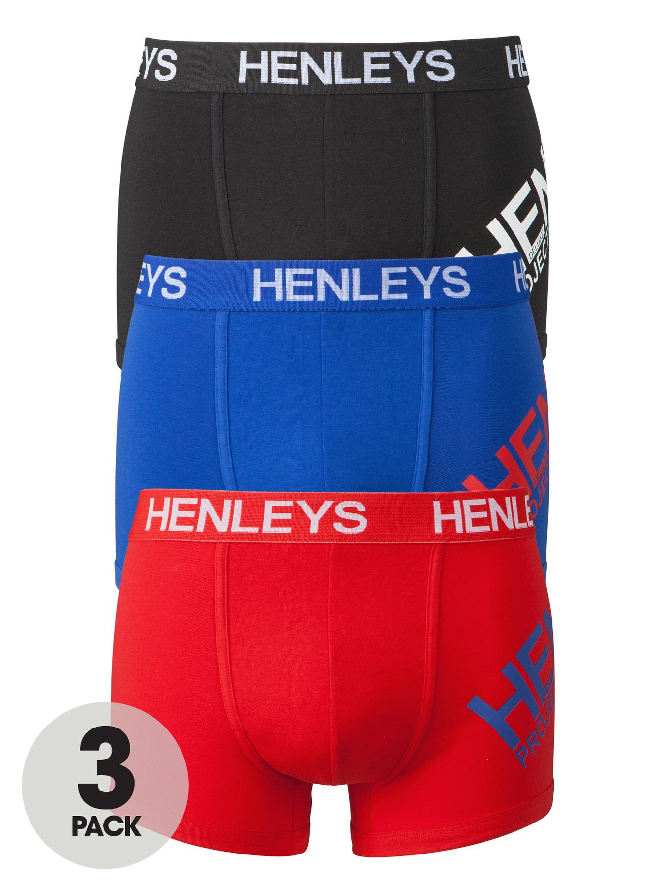 Henleys Mens Logo Trunks (3 Pack) Henleys Mens Logo Trunks (3 Pack)