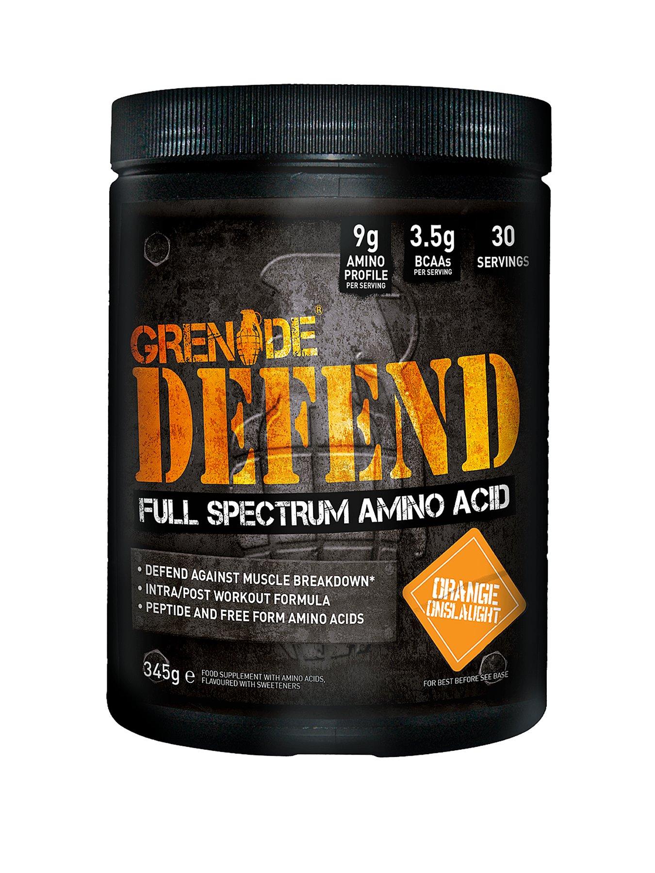 GRENADE Defend During and Post Amino Acid Powder Orange Onslaught GRENADE Defend During and Post Amino Acid Powder Orange Onslaught