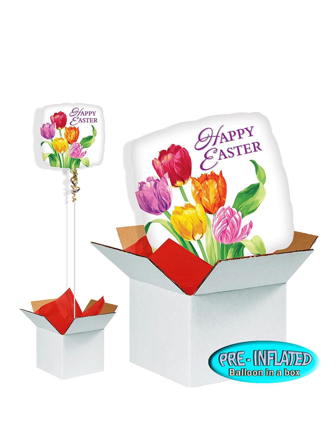 Easter Tulips 18 inch Square Foil Balloon Easter Tulips 18 inch Square Foil Balloon