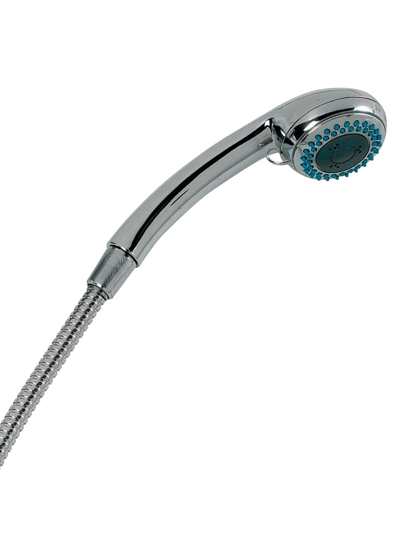 Sabichi 3 Function Shower Head and Hose - White, White Sabichi 3 Function Shower Head and Hose - White, White