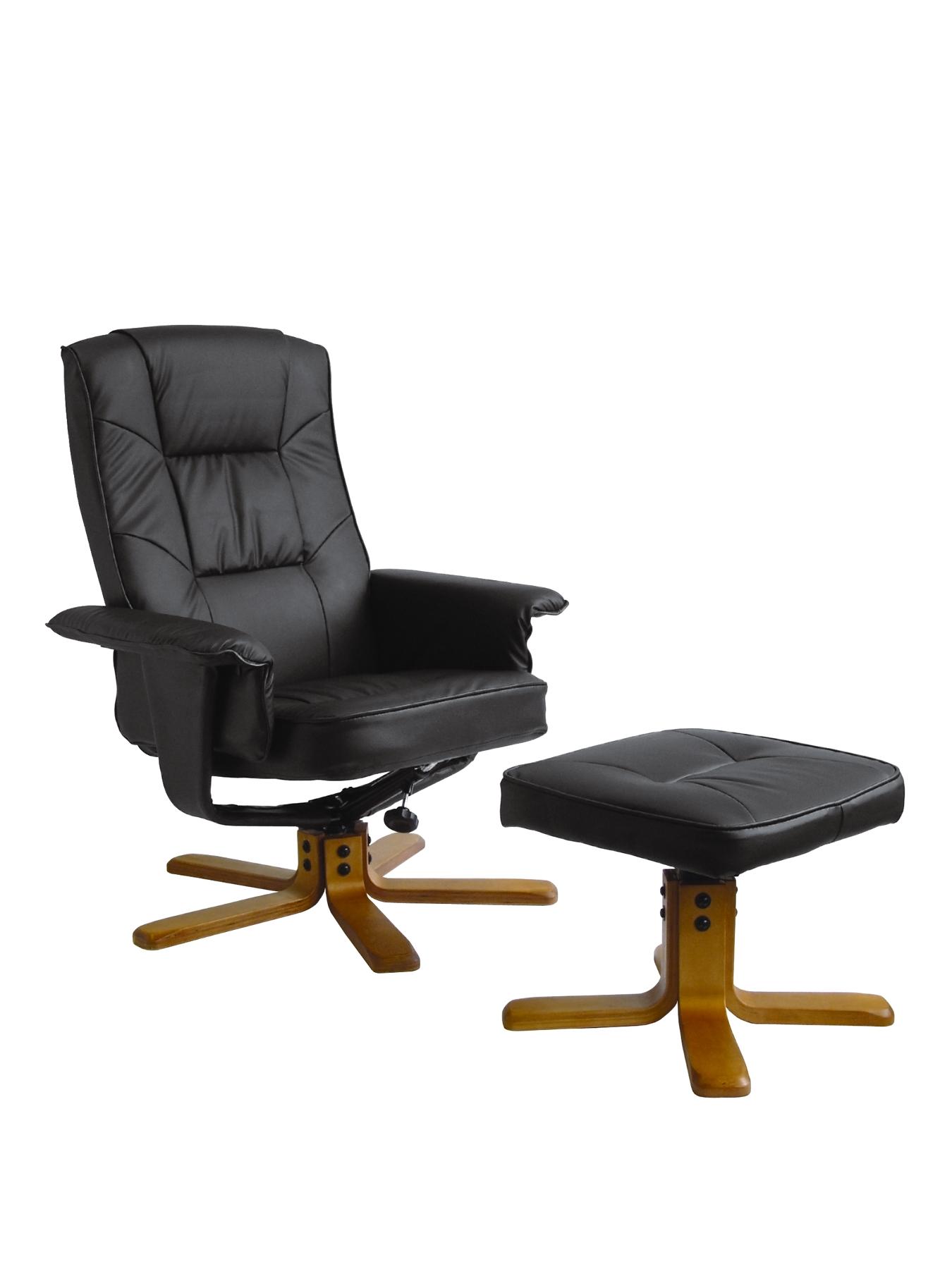 Drake Reclining Office Chair with Matching Footstool - Brown, Brown,Cream,Black Drake Reclining Office Chair with Matching Footstool - Brown, Brown,Cream,Black