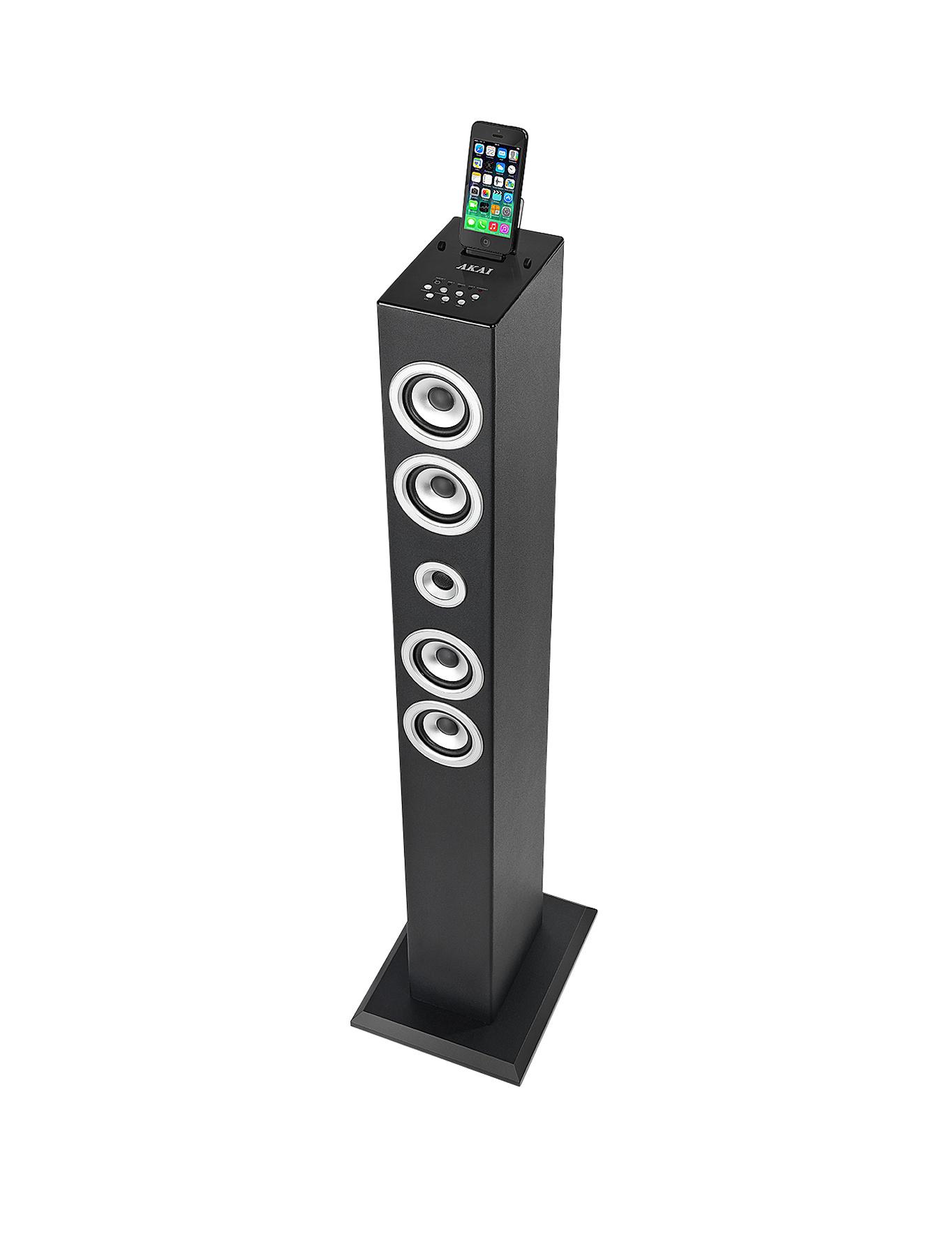Akai A58022 Bluetooth Tower Speaker with 8 Pin Lightning Connector - Black Akai A58022 Bluetooth Tower Speaker with 8 Pin Lightning Connector - Black